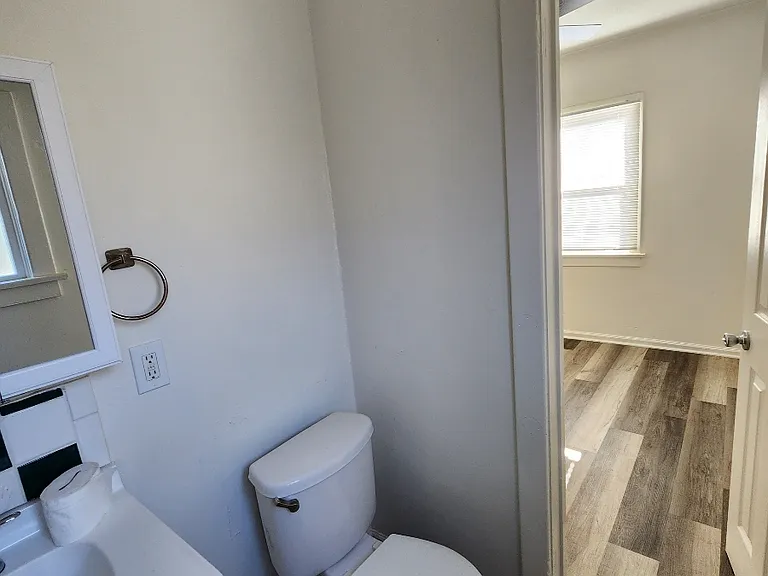 restroom with new flooring