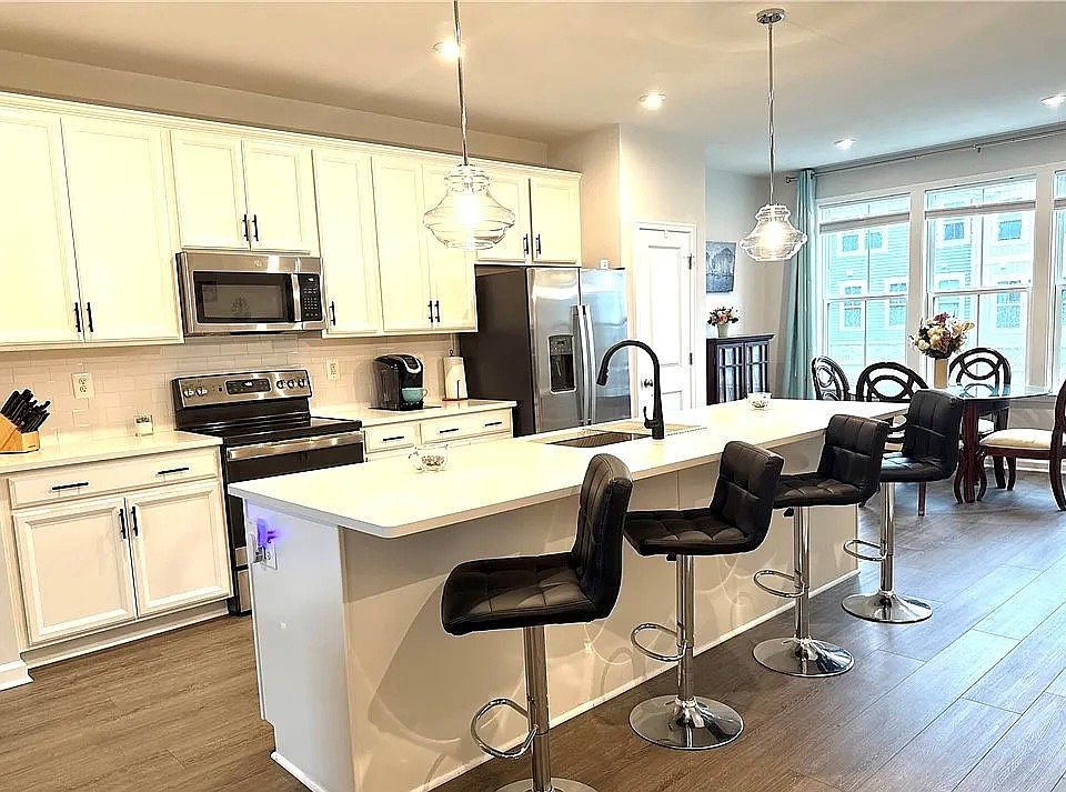 Kitchen with stainless steel appliances