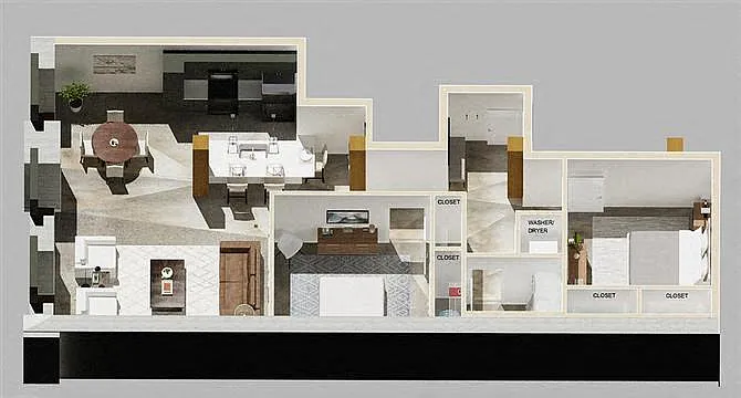 Floor plan Peper Lofts - Residential_Unit A - Bridge Facing