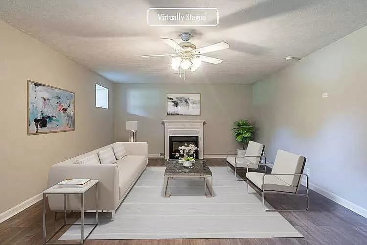 Large bonus room on the first floor can be a large office, media room, or a 4th bedroom (furniture in the picture is for illustrative purposes only)