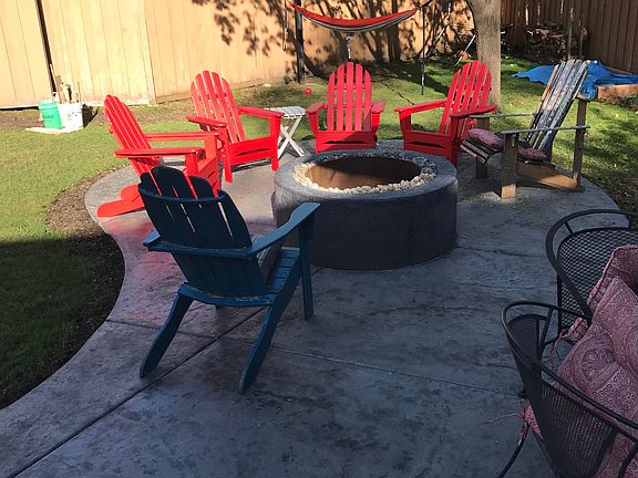 fire pit on patio