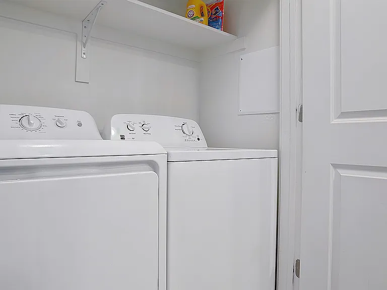 In-home full-size washer and dryer for everyday convenience.