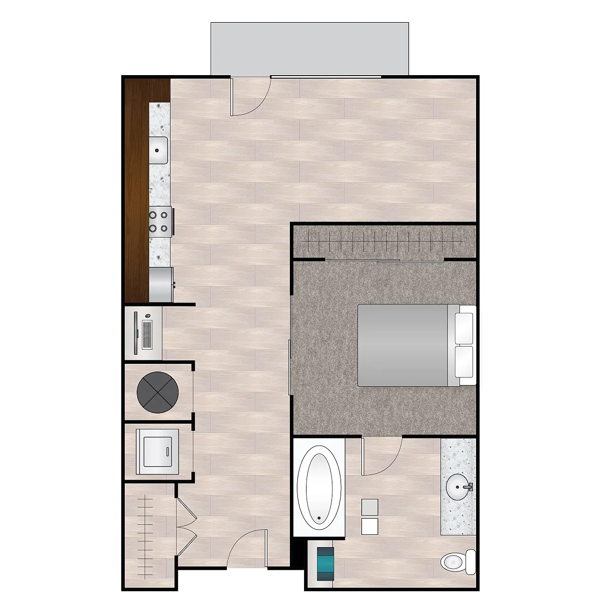 Floor plan S Uno 568 sqft - 576 sqft