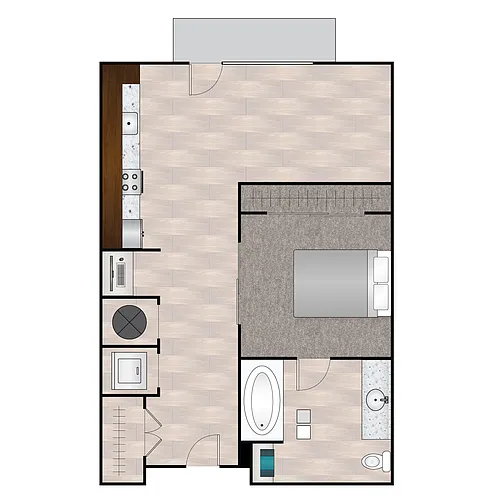 Floor plan S Uno 568 sqft - 576 sqft