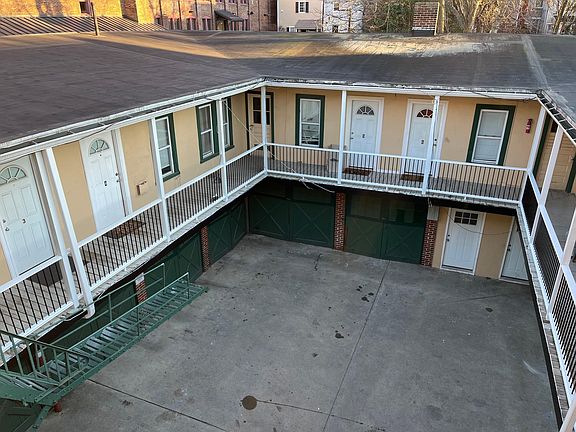 The green doors are the garage parking