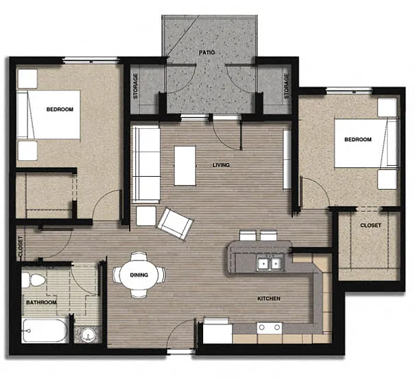 Floor plan 2 Bedroom Type A