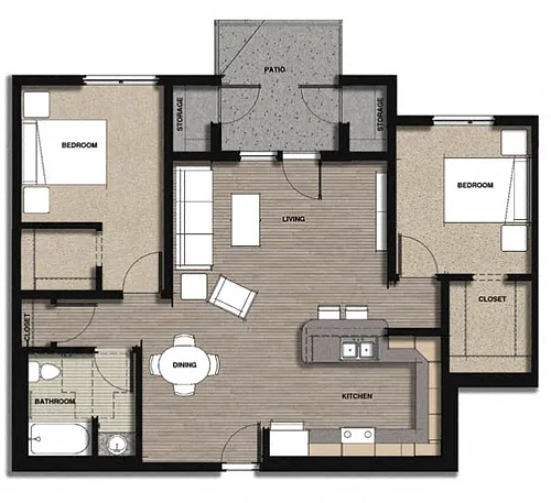 Floor plan 2 Bedroom Type A