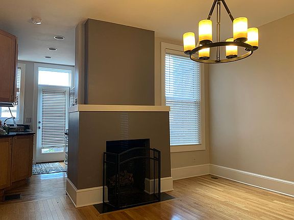 Kitchen area with dining rm