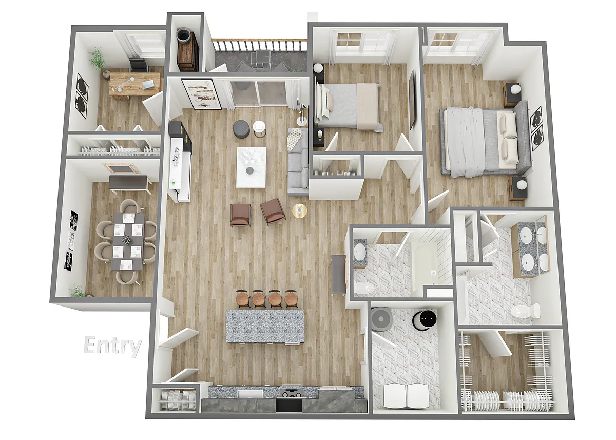 Floor plan Hawthorne Corner 2nd Floor Courtyard