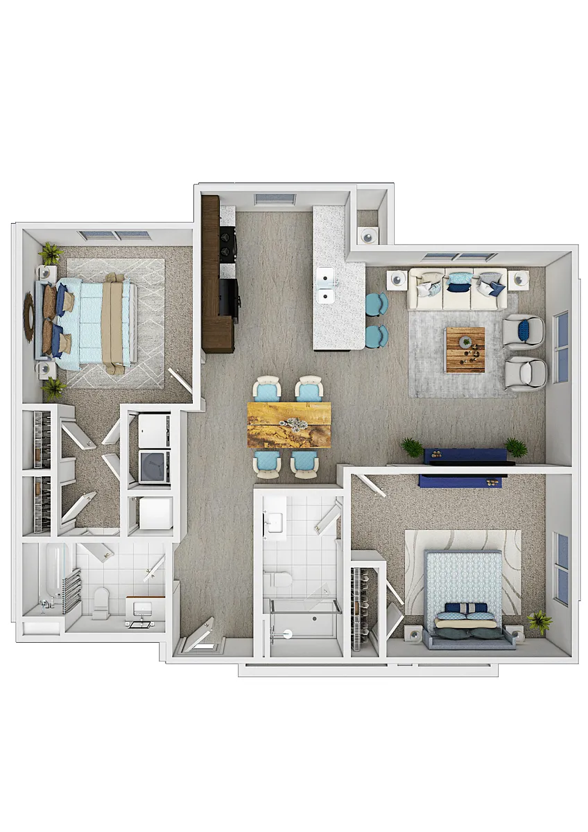 Floor plan 2 Bedrooms | B2