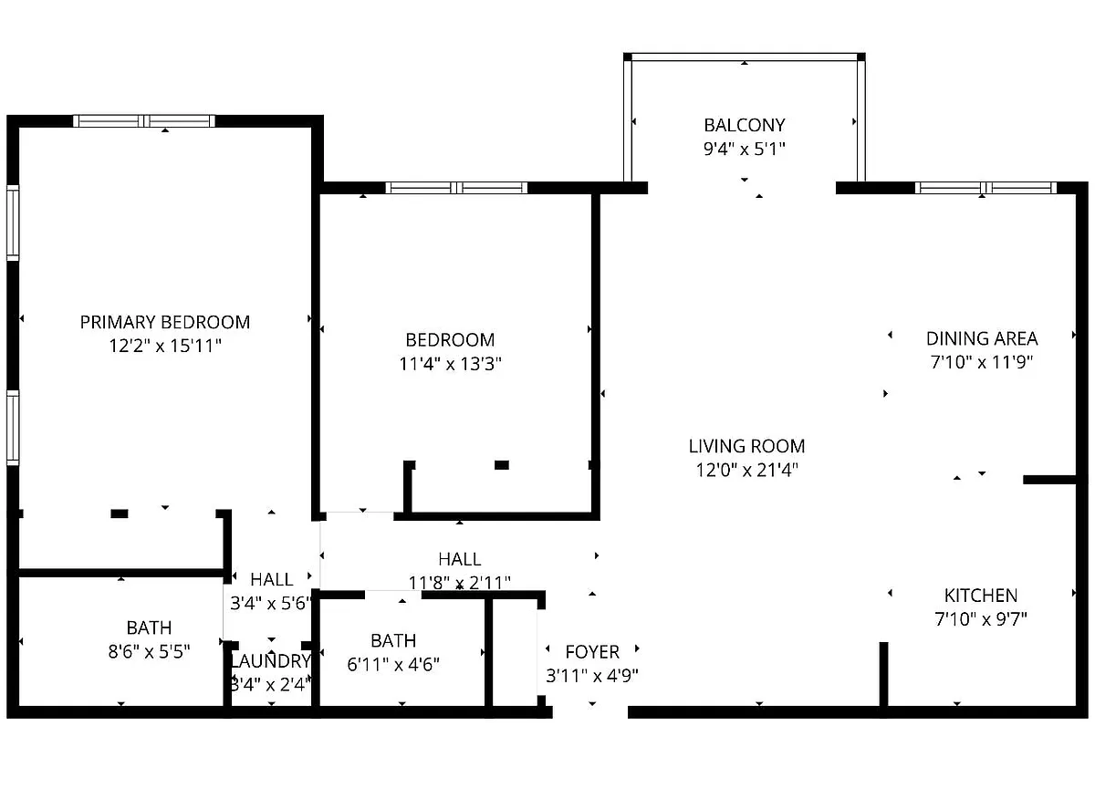 Floor plan 2 Bedroom/2 Bathroom