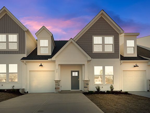 2 story townhome, grey and white exterior
