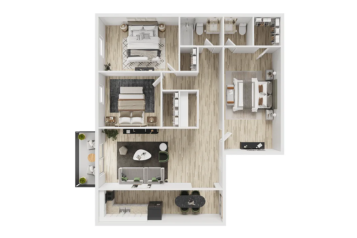 Floor plan 3 Bedroom 1.5 Bath