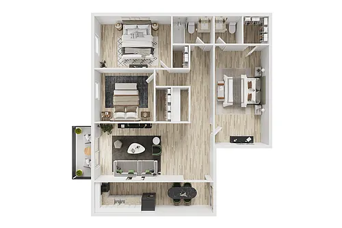 Floor plan 3 Bedroom 1.5 Bath