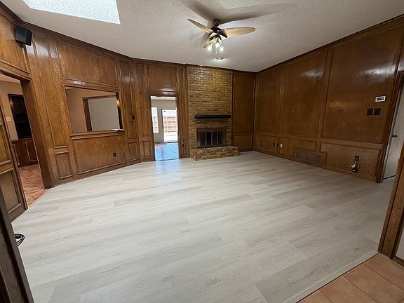 Living room with skylight