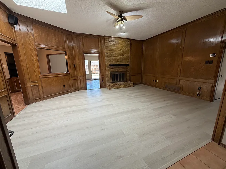Living room with skylight
