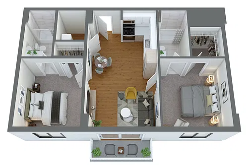 Floor plan B4 2 Bed/2 Bath