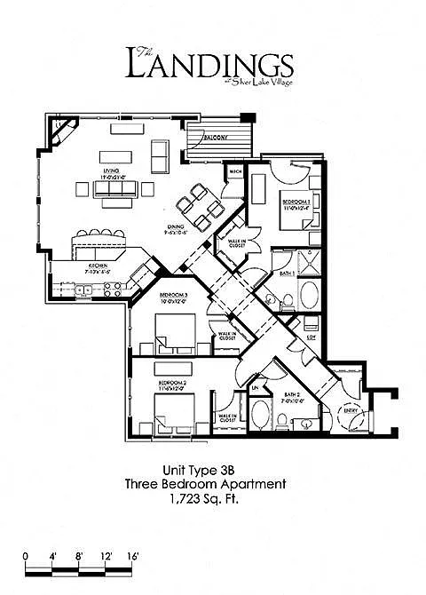 Floor plan Three Bedroom B