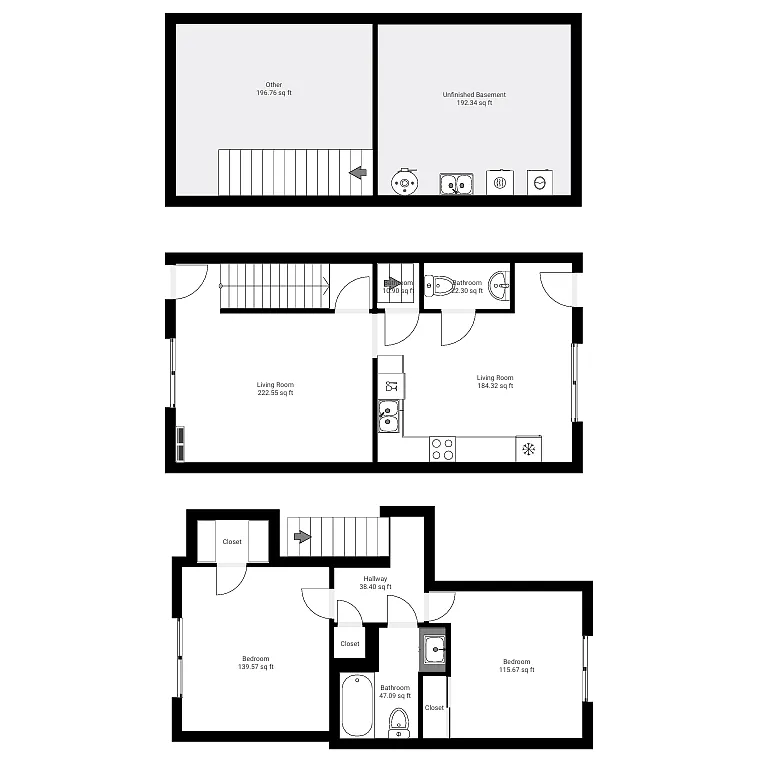 Floor plan 2 bed / 1.5 bath