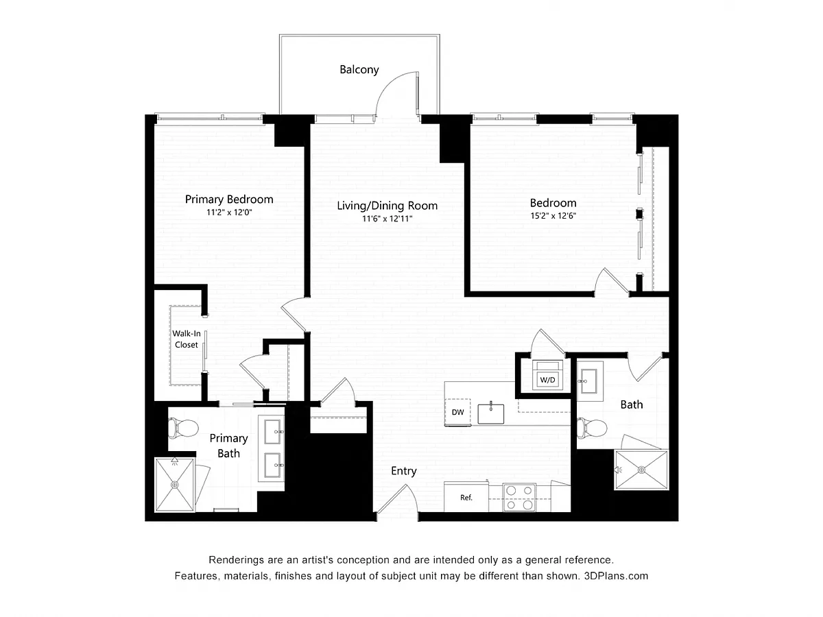 Floor plan C13P -Two Bedroom