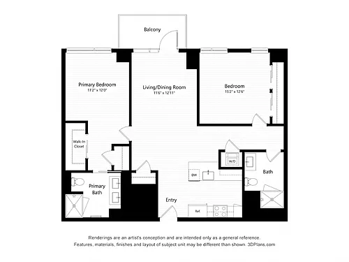 Floor plan C13P -Two Bedroom