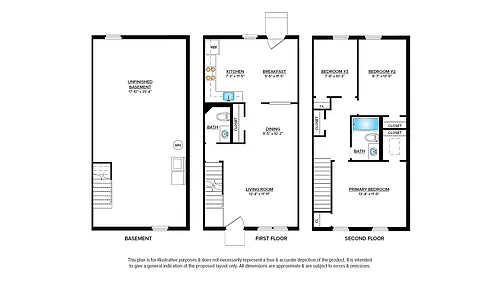 Floor plan 3 Bedroom Townhome