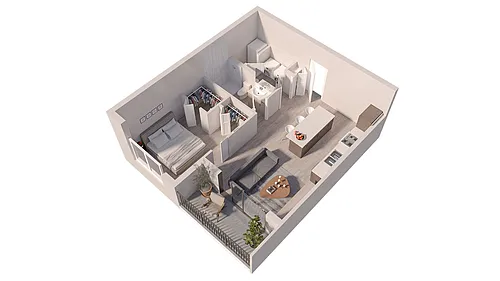 Floor plan JR 1BR A