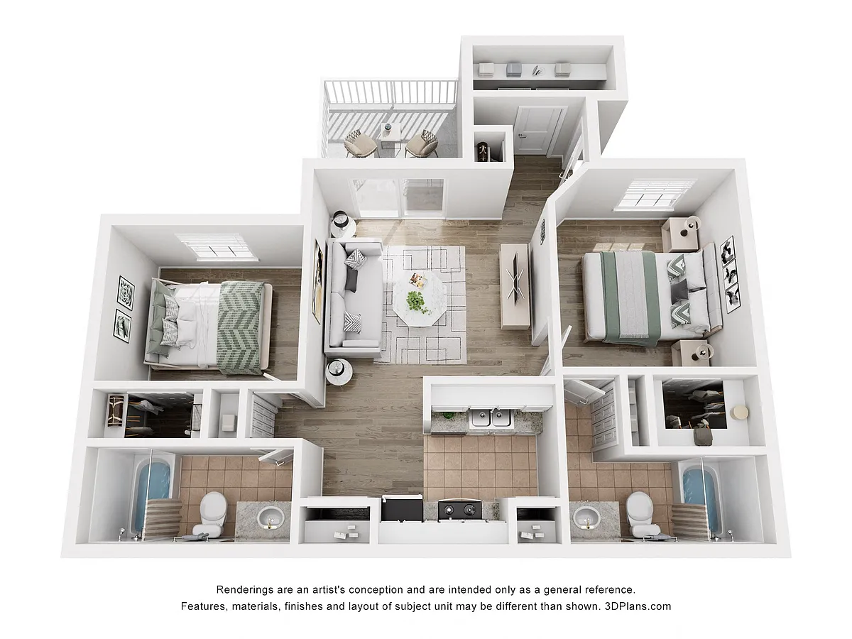 Floor plan 2 Bed/ 2 Bath B3