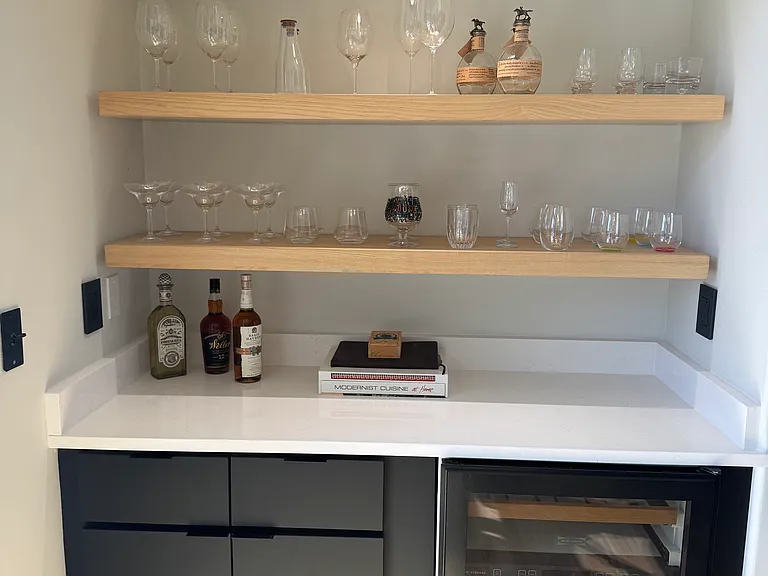 Kitchen/Dining Room bar with Subzero wine fridge