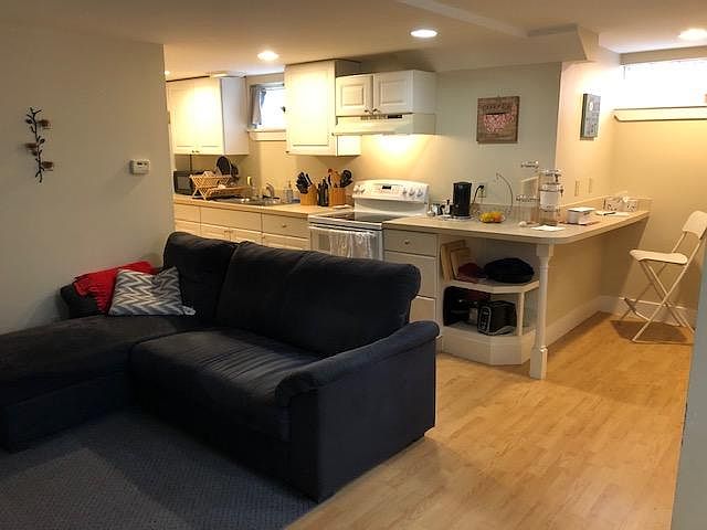 Living Room to Kitchen with Breakfast Bar