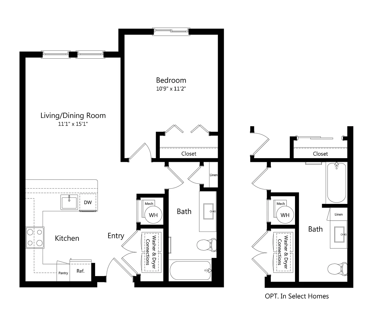 Floor plan A1 - 50% AMI