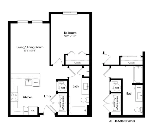 Floor plan A1 - 40% AMI