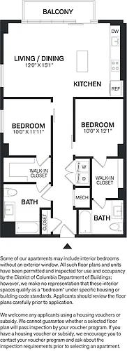 Floor plan 2 Bed/2 Bath-B5