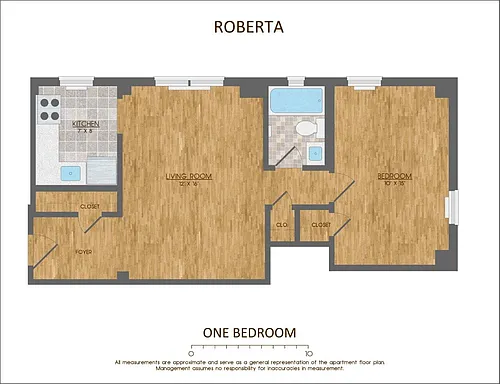 Floor plan One Bedroom Small