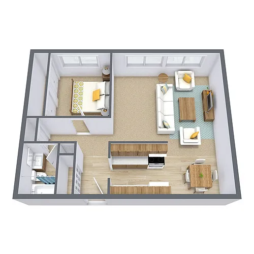 Floor plan One Bedroom 11A