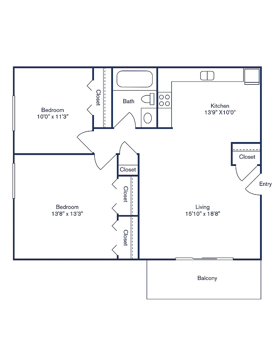 Floor plan Phase II, Floorplan A, 2 Bedroom, 1 Bath