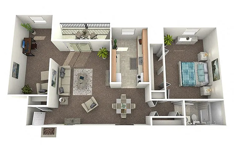 Floor plan 1 Bedroom with Den