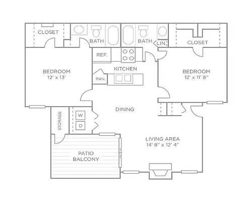 Floor plan Two Bedroom Premiere Terrace - New