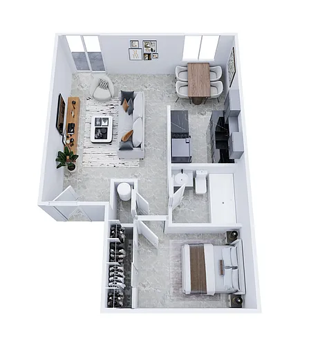 Floor plan 1X1 A