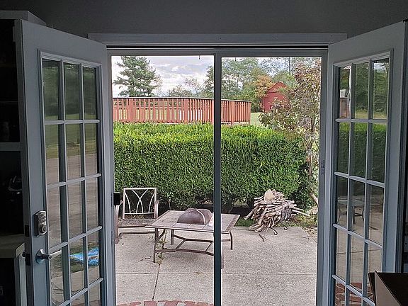 French doors walkout patio