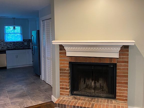 Real wood fireplace in living room