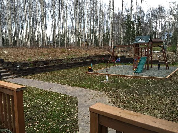 Backyard with play set