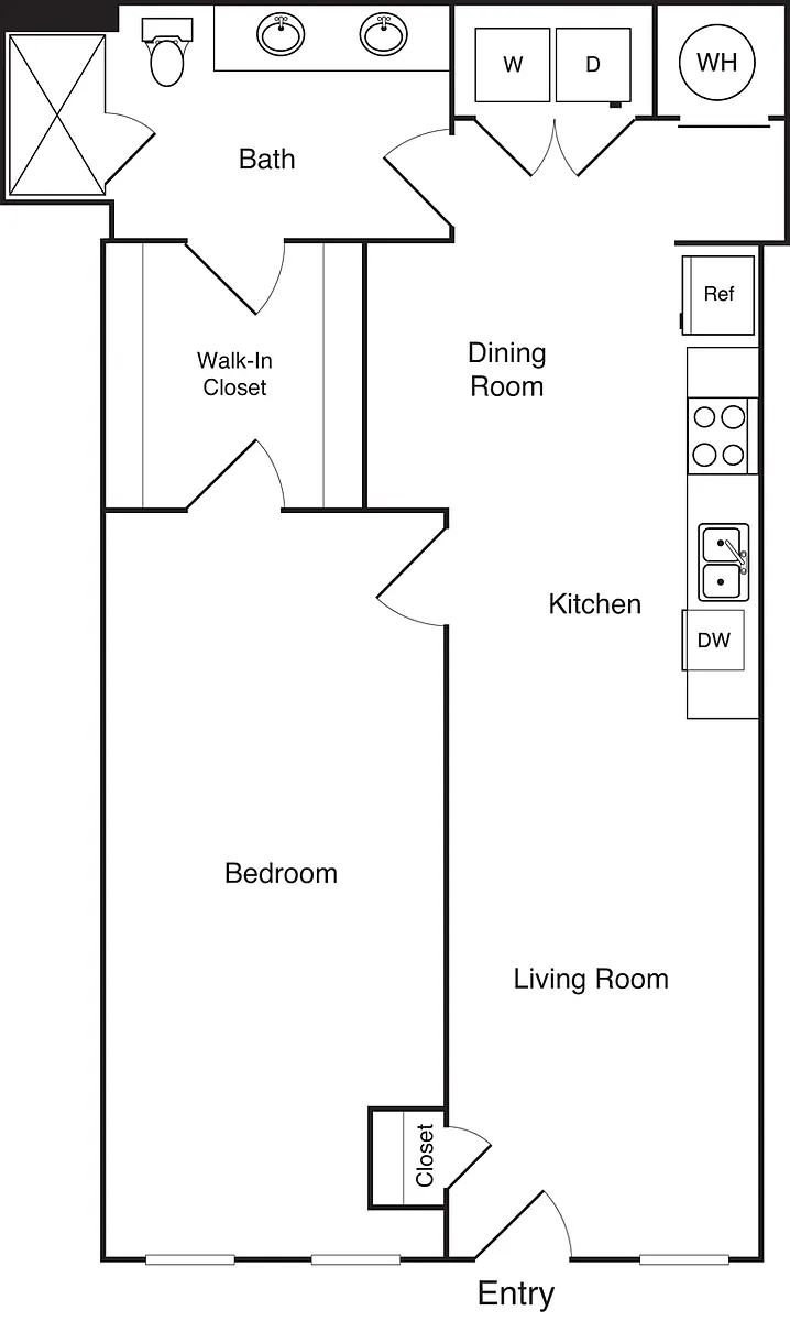 Floor plan 1 Bedroom A2