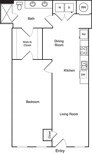 Floor plan 1 Bedroom A2