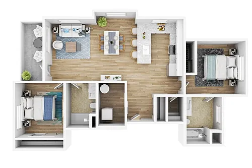 Floor plan B4 - 2 Bed 2 Bath