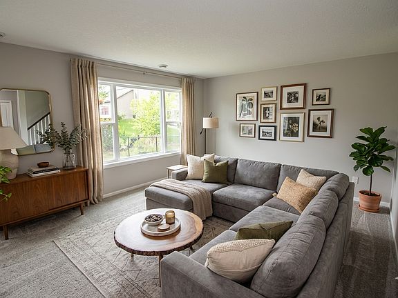 Living room virtually staged
