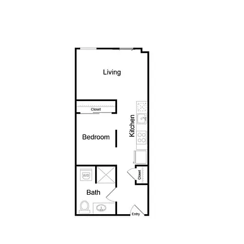 Floor plan Open One Bedroom