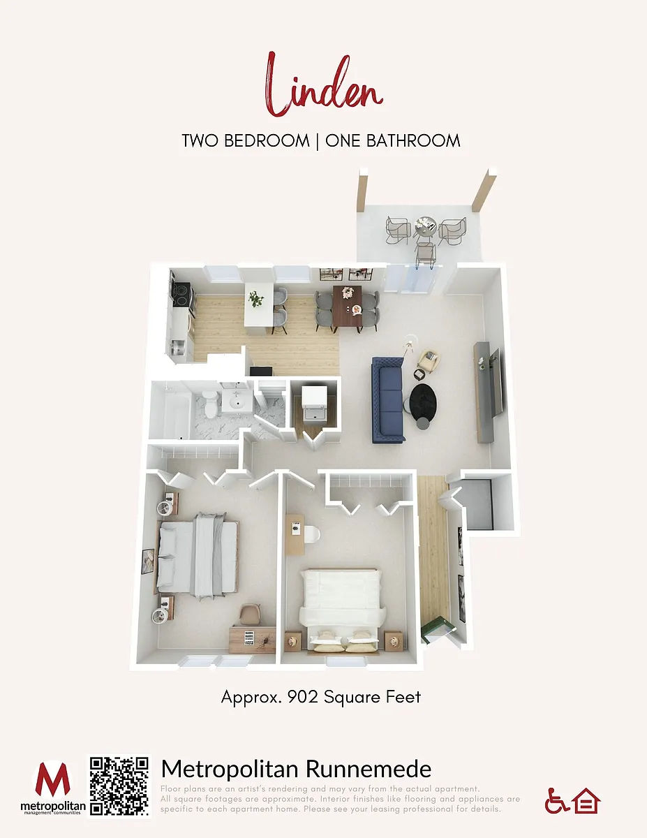 Floor plan Linden 2 Bedroom