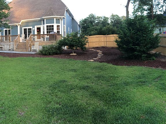 back yard and deck