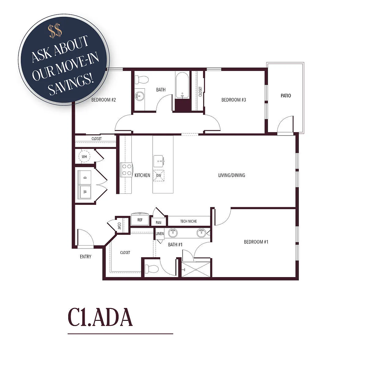 Floor plan C1.ADA - ASK ABOUT OUR MOVE-IN SPECIALS!!